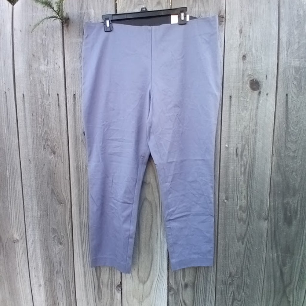 A New Day Skinny Ankle High Rise Pants 16r Blue Side Zip Stretch No Pockets New